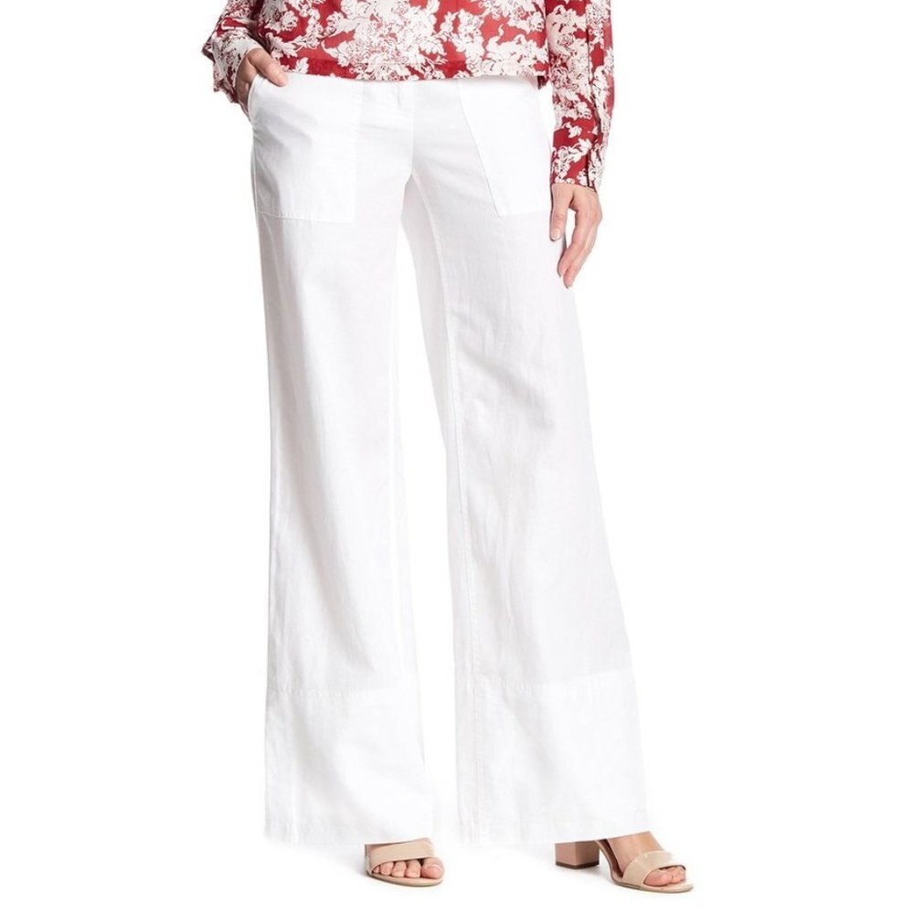 Robert Rodriguez Basic White Wide Leg Pant